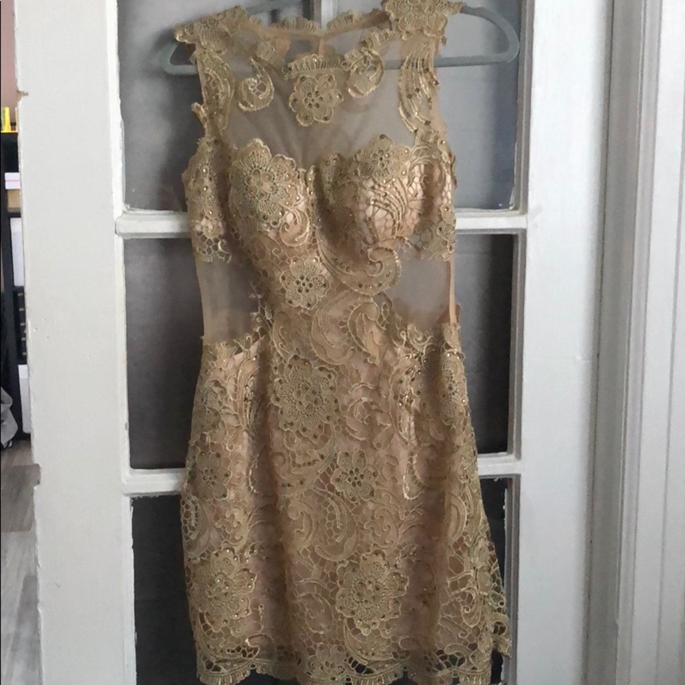 Golden mini dress
